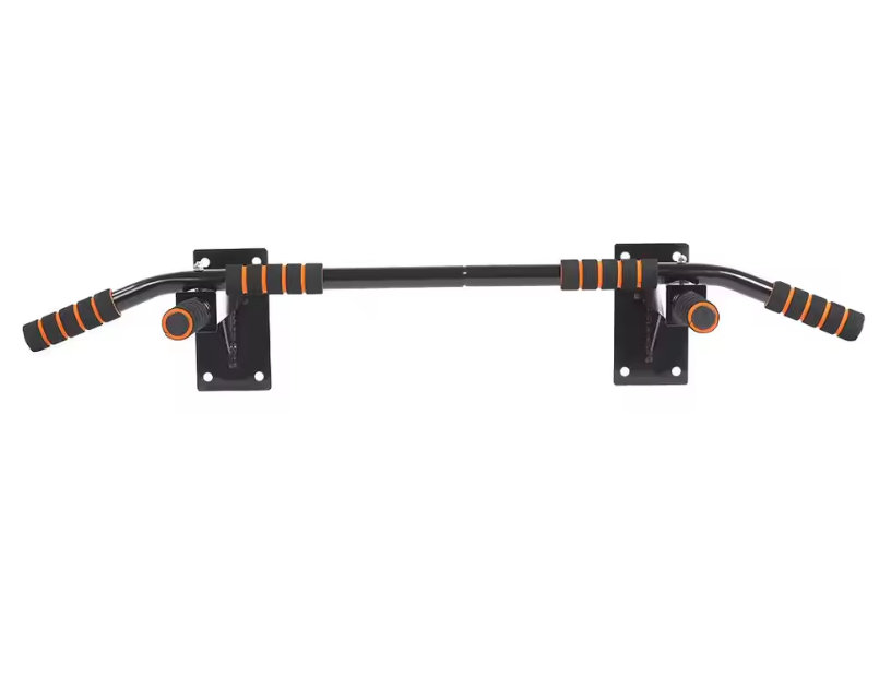 Wall Mount Pull-up Bar – Stalen Optrekstang met 6 Foam Handgrepen voor Thuisfitness