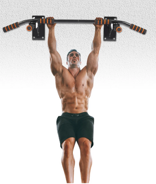 Wall Mount Pull-up Bar – Stalen Optrekstang met 6 Foam Handgrepen voor Thuisfitness