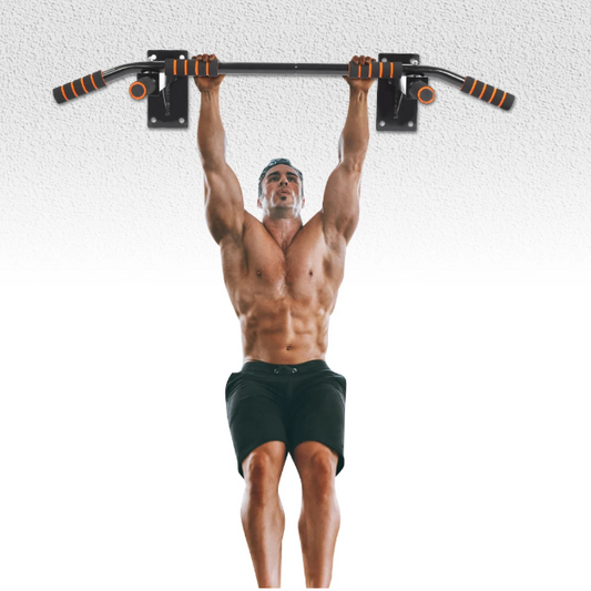 Wall Mount Pull-up Bar – Stalen Optrekstang met 6 Foam Handgrepen voor Thuisfitness