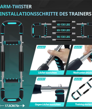 Twister Arm Trainer – Verstelbare Power Twister Bar voor Borst, Armen en Schouders