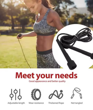Springtouw Fitness 2.8M – Verstelbaar PVC Speed Rope met Anti-Slip Handgrepen