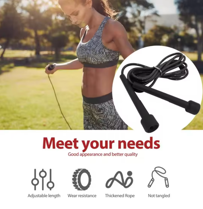 Springtouw Fitness 2.8M – Verstelbaar PVC Speed Rope met Anti-Slip Handgrepen