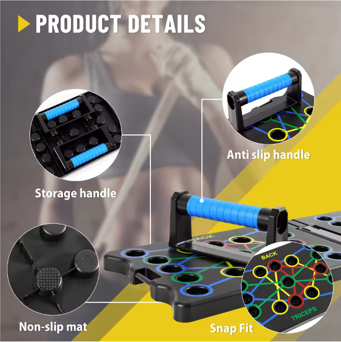 Opvouwbaar Push-up Bord 24-in-1 – Multifunctionele Fitness Trainer voor Kracht en Vetverbranding