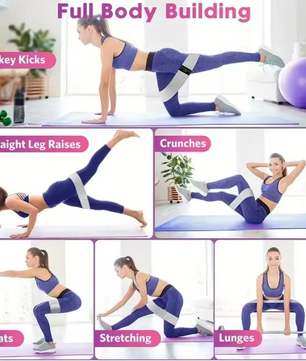 Fabric Resistance Bands Set – Hip en Booty Bands voor Krachttraining en Stretching