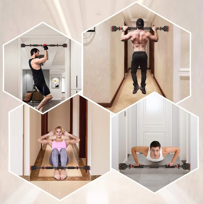 Pull-Up Stang Zonder Boren – Verstelbare Deurrekstok voor Thuis Fitness
