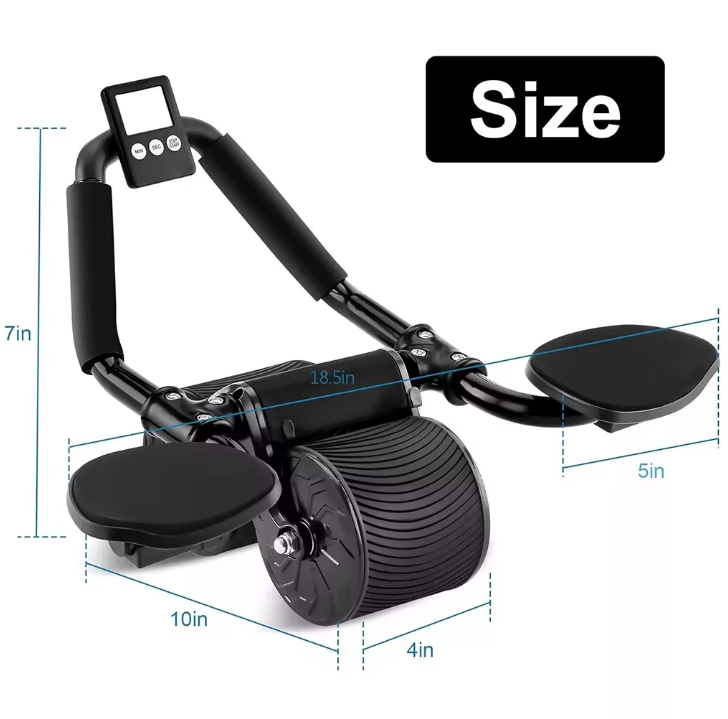 Ab Roller met Elleboogsteun – Rebound Buikspiertrainer met Teller & Anti-Slip Wielen