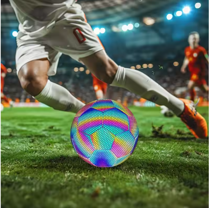 Reflecterende Voetbal Maat 4 en 5 – Glow in the Dark Trainingsbal voor Nacht en Outdoor