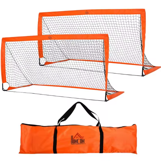 Set van 2 Voetbaldoelen 183 cm – Pop-up Goals met Net voor Training en Tuin