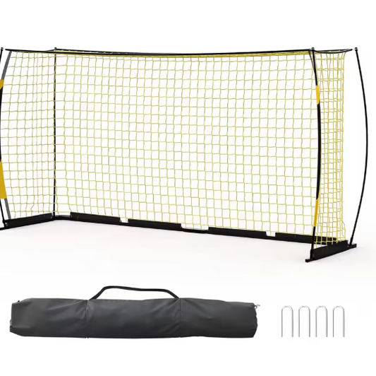 Voetbaldoel 366 cm – Draagbaar Goal met Metalen Frame en Net voor Training