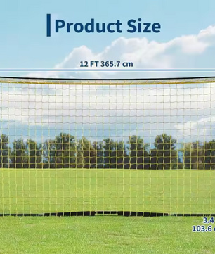 Voetbaldoel 366 cm – Draagbaar Goal met Metalen Frame en Net voor Training