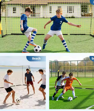 Voetbaldoel 366 cm – Draagbaar Goal met Metalen Frame en Net voor Training