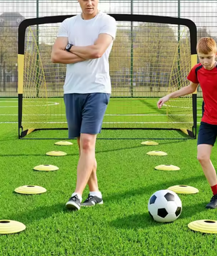 Set van 2 Voetbaldoelen 183 × 122 cm – Draagbare Goals met Bal, Pionnen en Pinnen