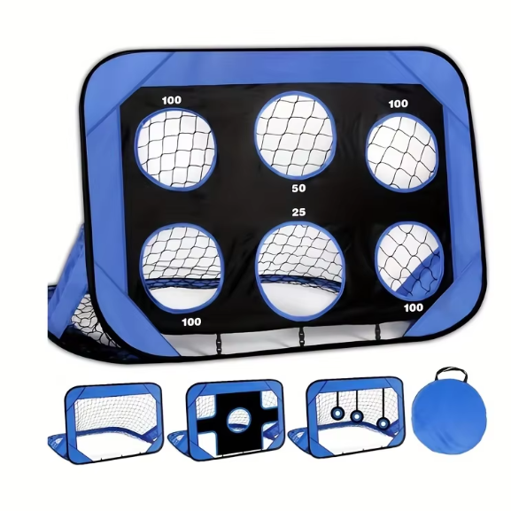 4-in-1 Pop-up Voetbaldoel – Opvouwbaar Trainingsnet voor Schieten en Passing