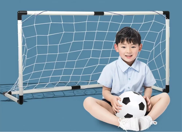 Kinder Voetbaldoel Set – Opvouwbaar Goal met Bal en Pomp voor Buiten