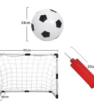 Kinder Voetbaldoel Set – Opvouwbaar Goal met Bal en Pomp voor Buiten