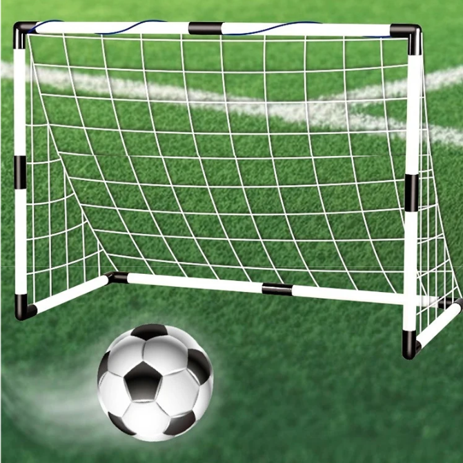 Kinder Voetbaldoel Set – Opvouwbaar Goal met Bal en Pomp voor Buiten