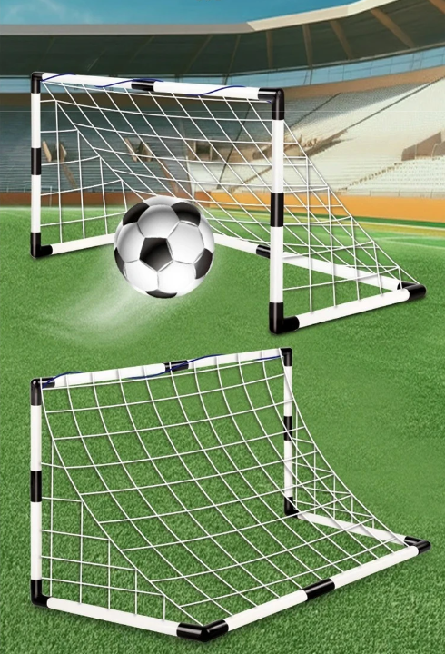 Kinder Voetbaldoel Set – Opvouwbaar Goal met Bal en Pomp voor Buiten