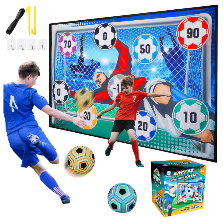 Kinder Voetbal Spel Set – Indoor en Outdoor Toss Game met Klittenbal en Doel