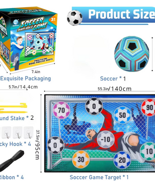 Kinder Voetbal Spel Set – Indoor en Outdoor Toss Game met Klittenbal en Doel