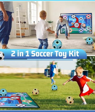 Kinder Voetbal Spel Set – Indoor en Outdoor Toss Game met Klittenbal en Doel