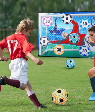Kinder Voetbal Spel Set – Indoor en Outdoor Toss Game met Klittenbal en Doel