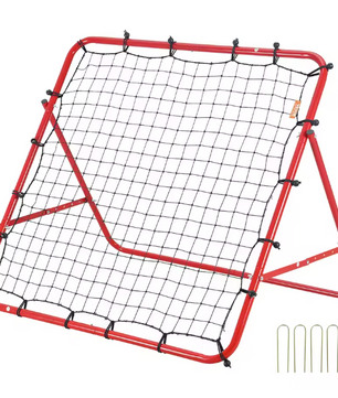 Voetbal Rebounder Net 1189 × 1189 cm – Verstelbare Hoeken, Draagbaar Trainingsdoel voor Precisie en Reactiesnelheid
