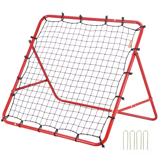 Voetbal Rebounder Net 1189 × 1189 cm – Verstelbare Hoeken, Draagbaar Trainingsdoel voor Precisie en Reactiesnelheid