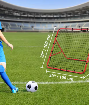 Voetbal Rebounder Net 1189 × 1189 cm – Verstelbare Hoeken, Draagbaar Trainingsdoel voor Precisie en Reactiesnelheid