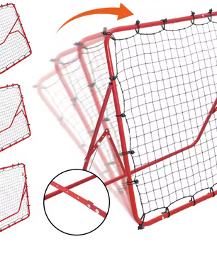 Voetbal Rebounder Net 1189 × 1189 cm – Verstelbare Hoeken, Draagbaar Trainingsdoel voor Precisie en Reactiesnelheid
