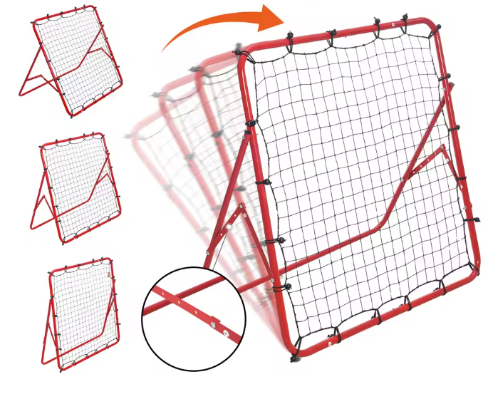 Voetbal Rebounder Net 1189 × 1189 cm – Verstelbare Hoeken, Draagbaar Trainingsdoel voor Precisie en Reactiesnelheid