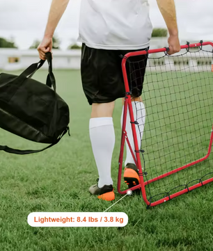 Voetbal Rebounder Net 1189 × 1189 cm – Verstelbare Hoeken, Draagbaar Trainingsdoel voor Precisie en Reactiesnelheid