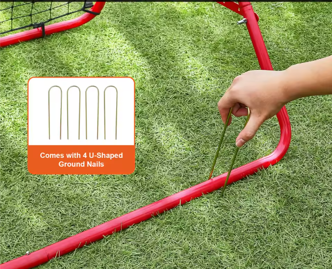Voetbal Rebounder Net 1189 × 1189 cm – Verstelbare Hoeken, Draagbaar Trainingsdoel voor Precisie en Reactiesnelheid
