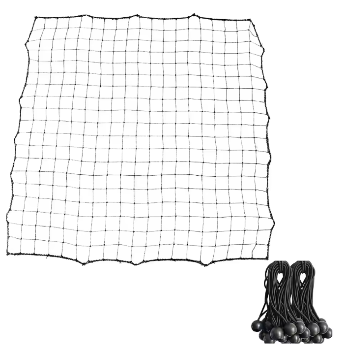 Voetbal Rebounder Net 100 × 100 cm – Trainingsnet met 20 Elastische Koorden, Zonder Frame