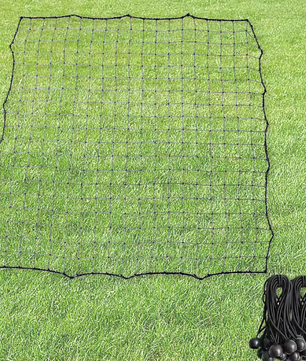 Voetbal Rebounder Net 100 × 100 cm – Trainingsnet met 20 Elastische Koorden, Zonder Frame