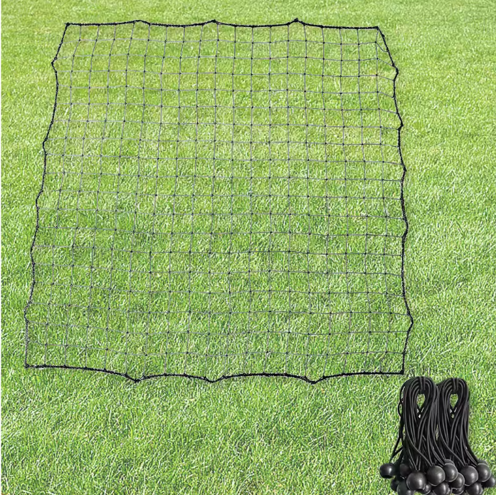 Voetbal Rebounder Net 100 × 100 cm – Trainingsnet met 20 Elastische Koorden, Zonder Frame