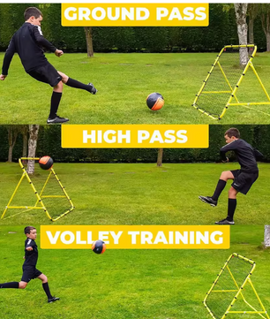Voetbal Rebounder Net 100 × 100 cm – Trainingsnet met 20 Elastische Koorden, Zonder Frame