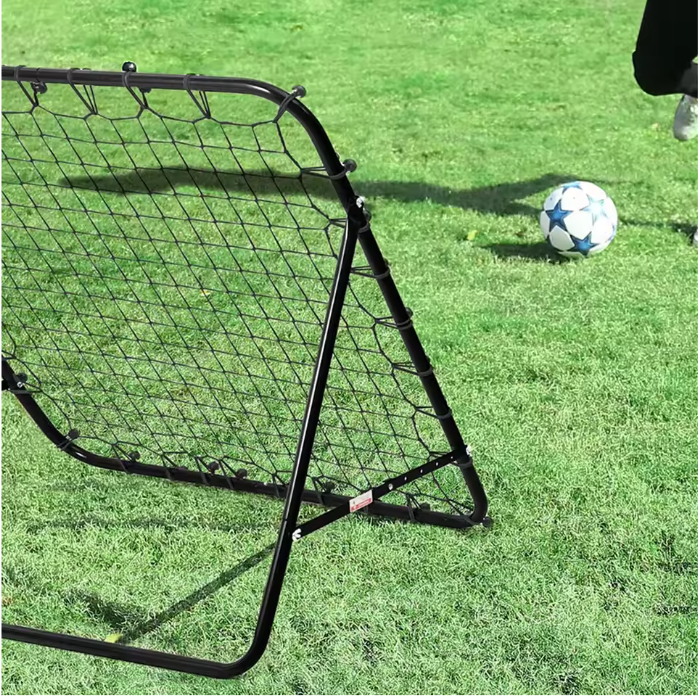 Voetbal Rebounder Net 100 × 100 cm – Trainingsnet met 20 Elastische Koorden, Zonder Frame