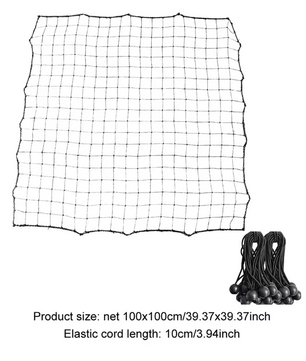 Voetbal Rebounder Net 100 × 100 cm – Trainingsnet met 20 Elastische Koorden, Zonder Frame