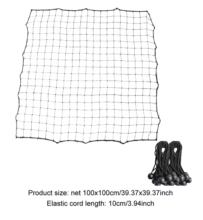 Voetbal Rebounder Net 100 × 100 cm – Trainingsnet met 20 Elastische Koorden, Zonder Frame
