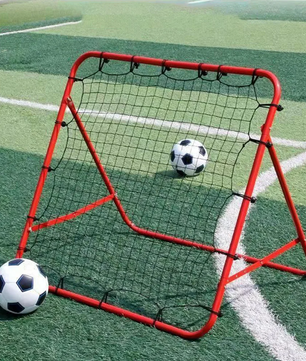 Voetbal Rebounder Net 100 × 100 cm – Trainingsnet met 20 Elastische Koorden, Zonder Frame