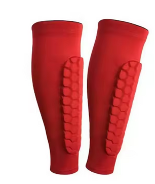 Voetbal Scheenbeschermer Sokken – Compressie Kuitbescherming met Honingraat Padding, Comfort en Ondersteuning