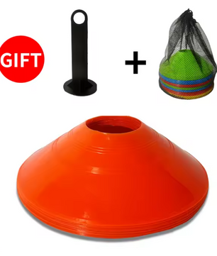Set van 10 Voetbal Trainingskegels – Disc Cones voor Snelheid, Behendigheid en Coördinatie