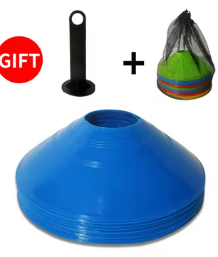 Set van 10 Voetbal Trainingskegels – Disc Cones voor Snelheid, Behendigheid en Coördinatie