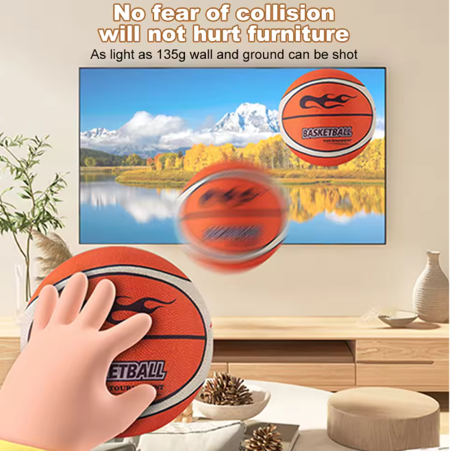 Stille Basketbal Maat 3/5/7 – Geluidloze Indoor Bal met Hoge Stuit en Duurzaam Foam