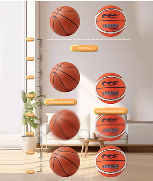 Stille Basketbal Maat 3/5/7 – Geluidloze Indoor Bal met Hoge Stuit en Duurzaam Foam