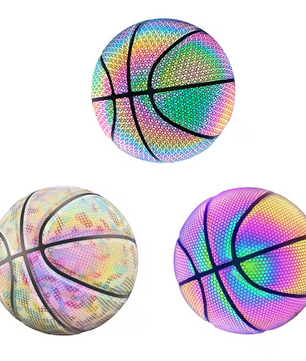 Glow in the Dark Basketbal Maat 7 – Reflecterende Holografische Bal voor Indoor en Outdoor