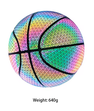Glow in the Dark Basketbal Maat 7 – Reflecterende Holografische Bal voor Indoor en Outdoor