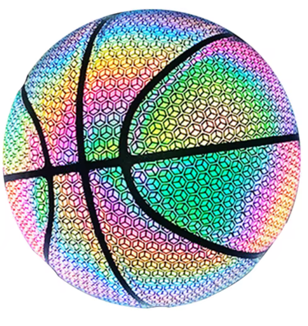 Glow in the Dark Basketbal Maat 7 – Reflecterende Holografische Bal voor Indoor en Outdoor