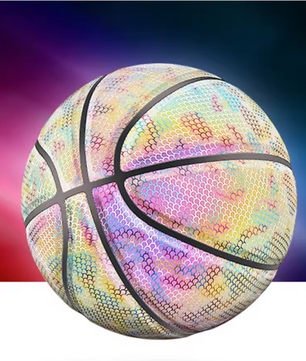 Glow in the Dark Basketbal Maat 7 – Reflecterende Holografische Bal voor Indoor en Outdoor