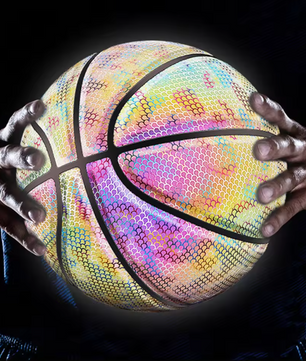 Glow in the Dark Basketbal Maat 7 – Reflecterende Holografische Bal voor Indoor en Outdoor
